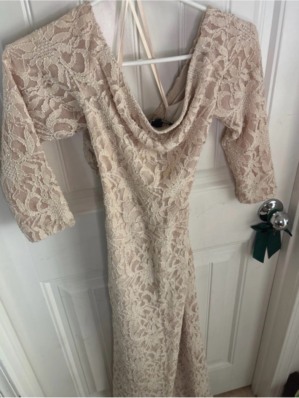Ralph Lauren Champagne Lace Wrap Maxi Dress - Picture 5 of 8